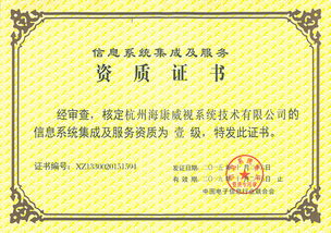 ?？低曄到y(tǒng)公司榮獲計(jì)算機(jī)信息系統(tǒng)集成一級(jí)資質(zhì)，引領(lǐng)行業(yè)新標(biāo)桿